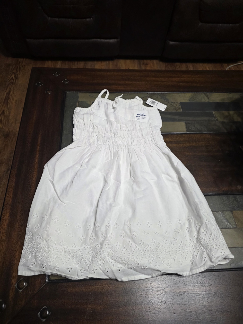 Old Navy White Eyelet Smocked Summer Dress
